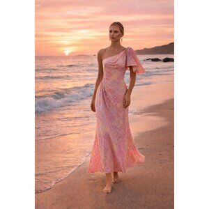 Sachin & Babi One Shoulder Floral Maxi Dress Sample Size 4 New With Tags